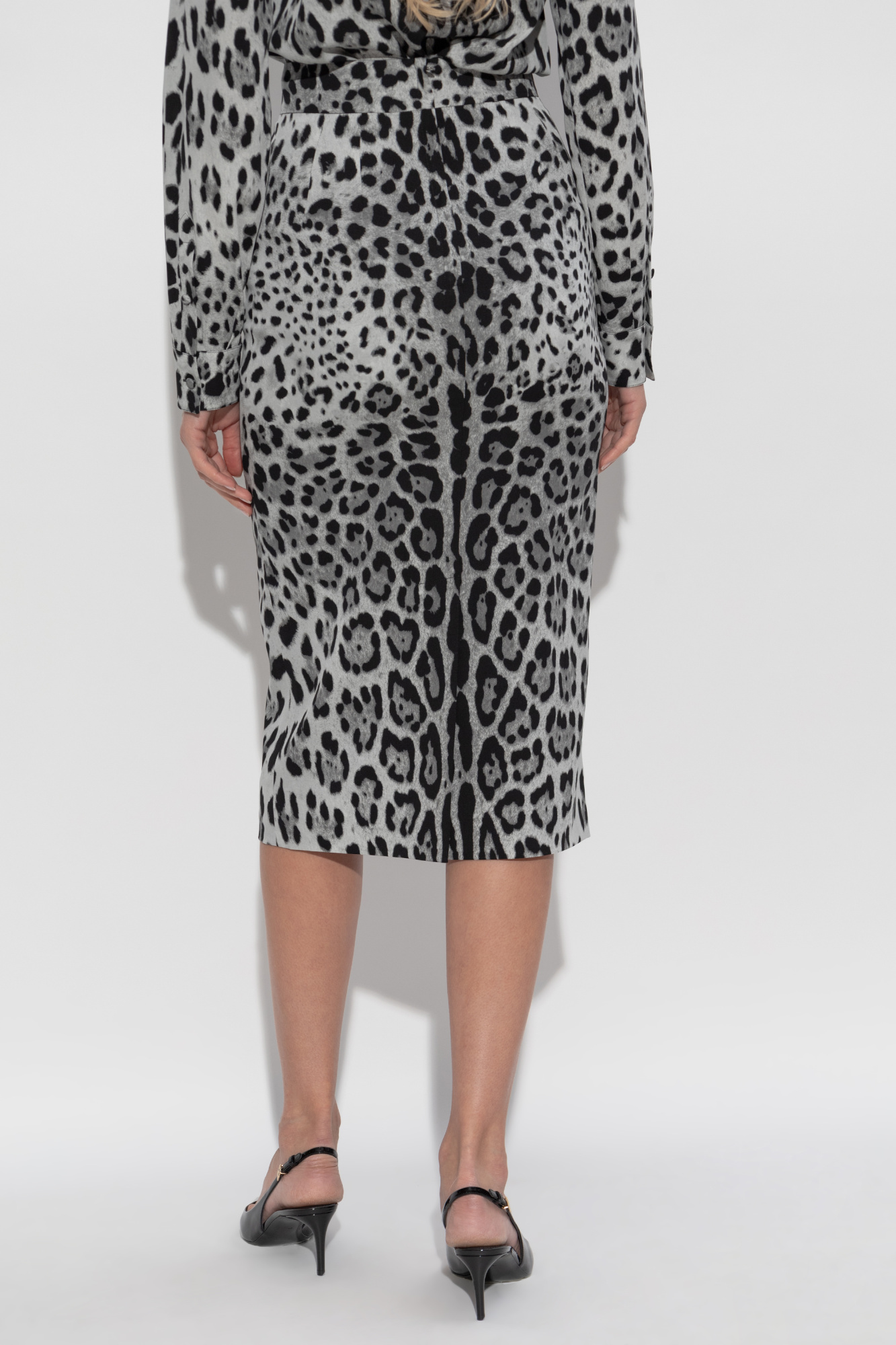 Dolce & Gabbana GREY SILK SKIRT WITH ANIMAL PRINT スカート Grey Silk skirt with animal print Dolce & Gabbana - Vitkac AS